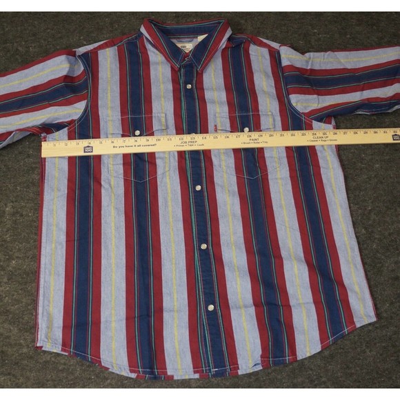 Levi's Mens Western Relaxed Fit Pearl Snap Long Sleeve Striped Shirt - Picture 2 of 10